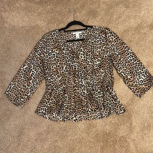 White House Black Market Cheetah Print Blouse